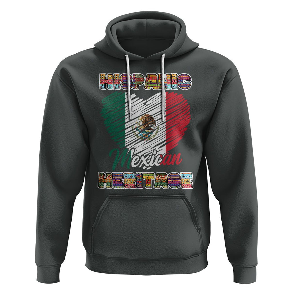 Hispanic Mexican Heritage Hoodie Mexico Flag Latina Pride TS02 Dark Heather Printyourwear