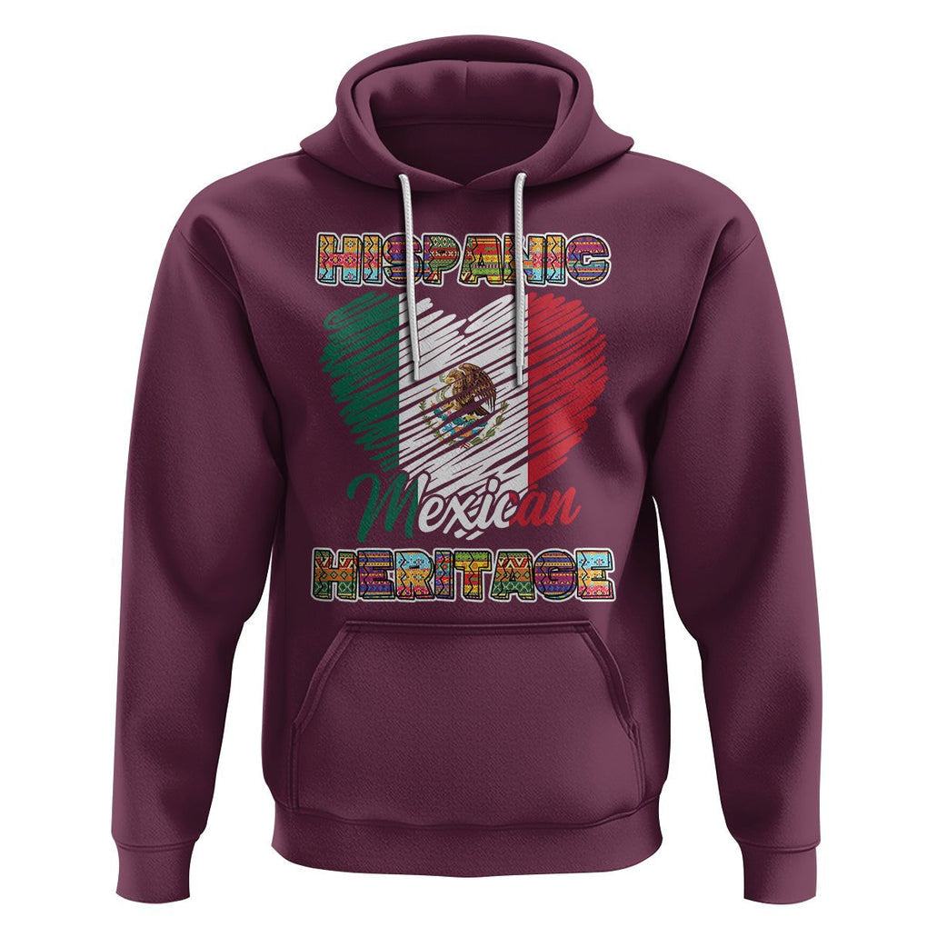 Hispanic Mexican Heritage Hoodie Mexico Flag Latina Pride TS02 Maroon Printyourwear