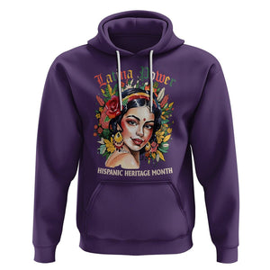 Hispanic Heritage Month Hoodie Mexican Latina Power Flowers TS02 Purple Printyourwear