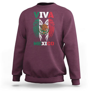 Hispanic Heritage Month Mexico Sweatshirt Viva Mexico Mexican Flag TS02 Maroon Printyourwear