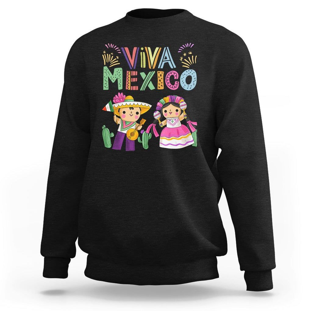 Hispanic Heritage Month Mexico Sweatshirt Viva Mexico Cute Kids Mexican TS02 Black Printyourwear