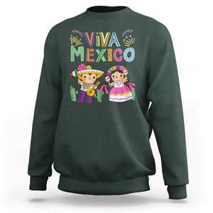 Hispanic Heritage Month Mexico Sweatshirt Viva Mexico Cute Kids Mexican TS02 Dark Forest Green Printyourwear