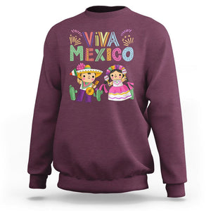 Hispanic Heritage Month Mexico Sweatshirt Viva Mexico Cute Kids Mexican TS02 Maroon Printyourwear