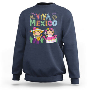 Hispanic Heritage Month Mexico Sweatshirt Viva Mexico Cute Kids Mexican TS02 Navy Printyourwear
