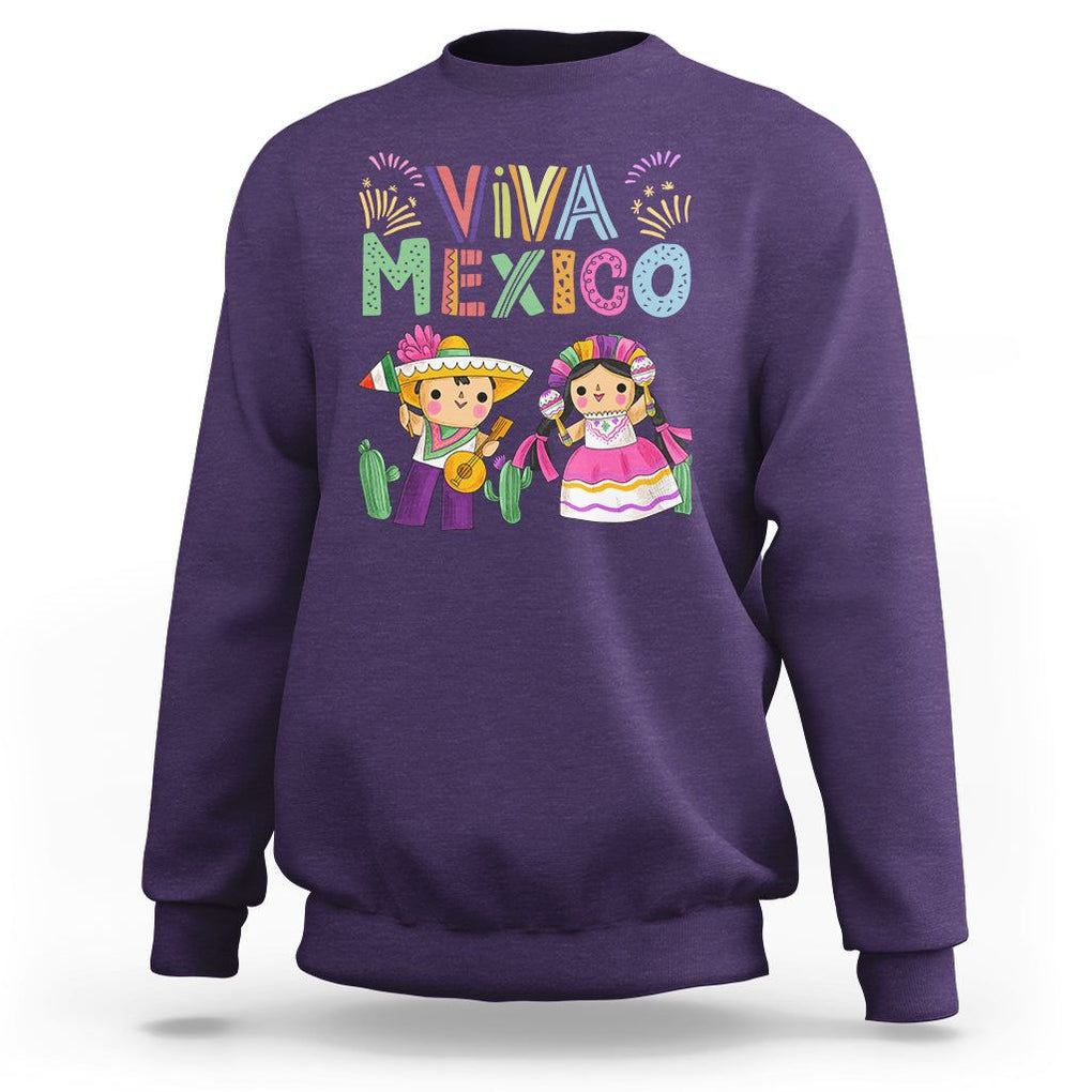 Hispanic Heritage Month Mexico Sweatshirt Viva Mexico Cute Kids Mexican TS02 Purple Printyourwear