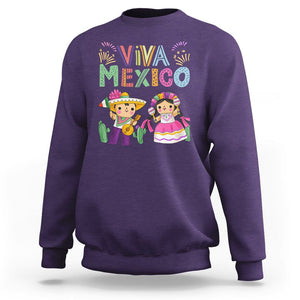 Hispanic Heritage Month Mexico Sweatshirt Viva Mexico Cute Kids Mexican TS02 Purple Printyourwear