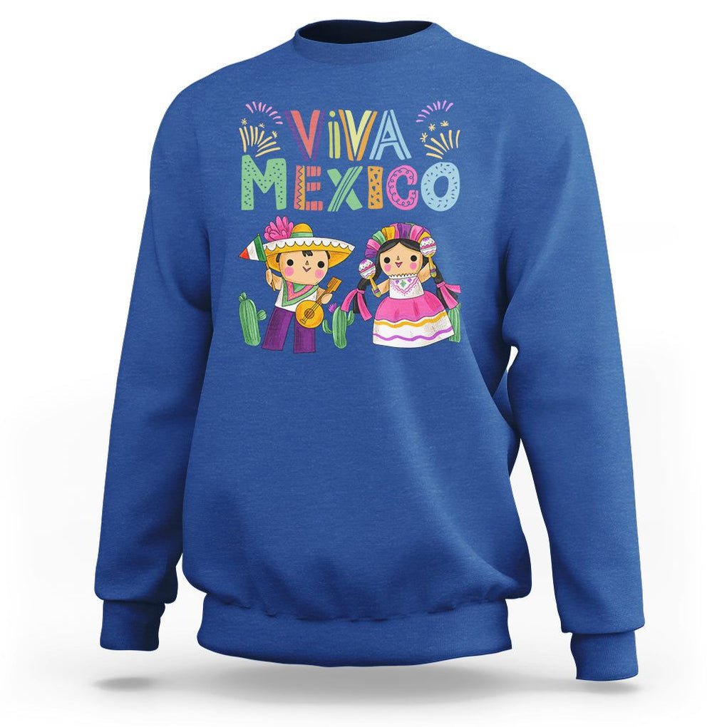 Hispanic Heritage Month Mexico Sweatshirt Viva Mexico Cute Kids Mexican TS02 Royal Blue Printyourwear