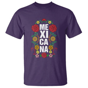 Hispanic Heritage Month Mexico T Shirt Mexicana Flowers Mexican Pride TS02 Purple Printyourwear