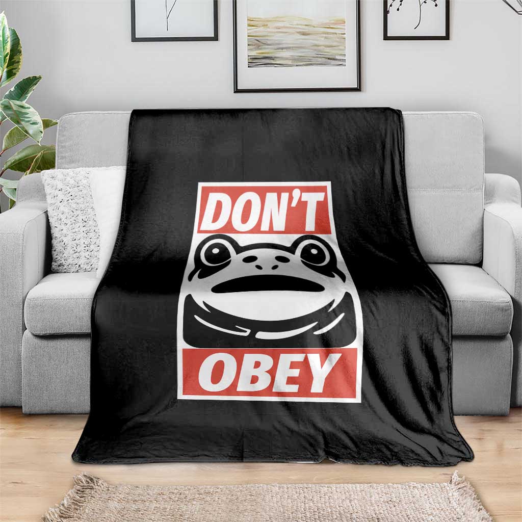 Don't Obey Portland Frog Throw Blanket Protest Parody Poster Graphic TS02 Print Your Wear