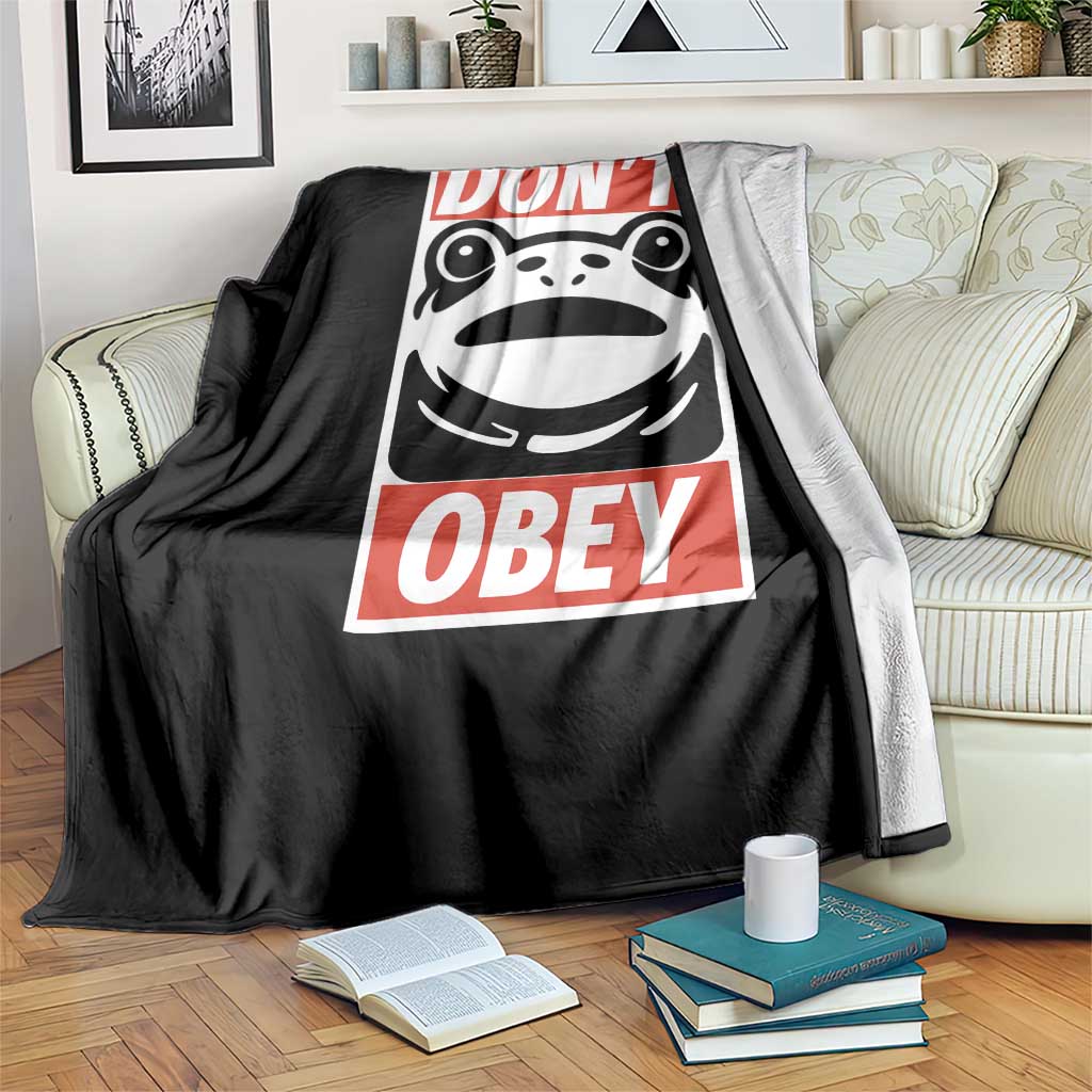 Don't Obey Portland Frog Throw Blanket Protest Parody Poster Graphic TS02 Print Your Wear