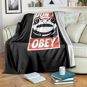 Don't Obey Portland Frog Throw Blanket Protest Parody Poster Graphic TS02 Print Your Wear