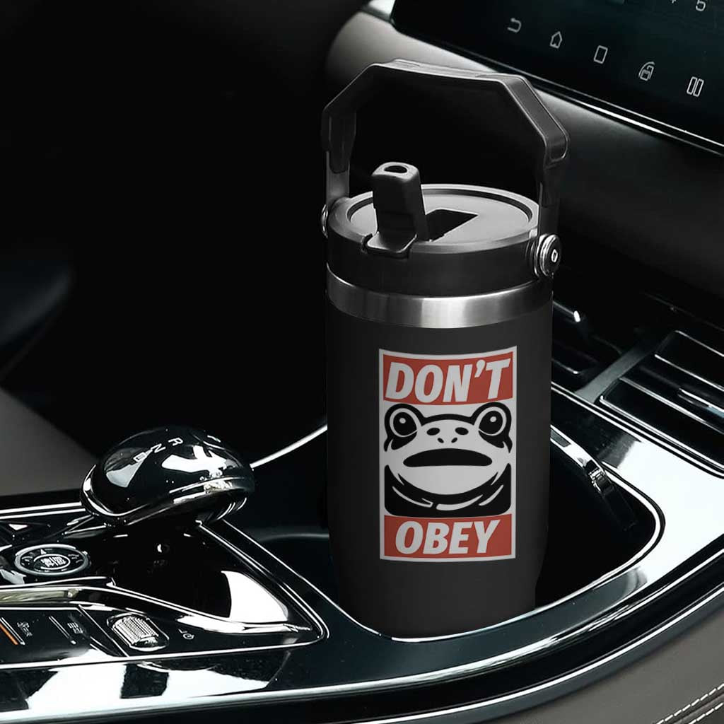 Don't Obey Portland Frog Flip Straw Tumbler Protest Parody Poster Graphic TS02 Print Your Wear