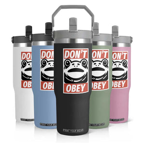 Don't Obey Portland Frog Flip Straw Tumbler Protest Parody Poster Graphic TS02 Print Your Wear