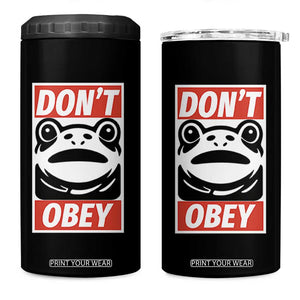 Don't Obey Portland Frog 4 in 1 Can Cooler Tumbler Protest Parody Poster Graphic TS02 One Size: 16 oz Black Print Your Wear