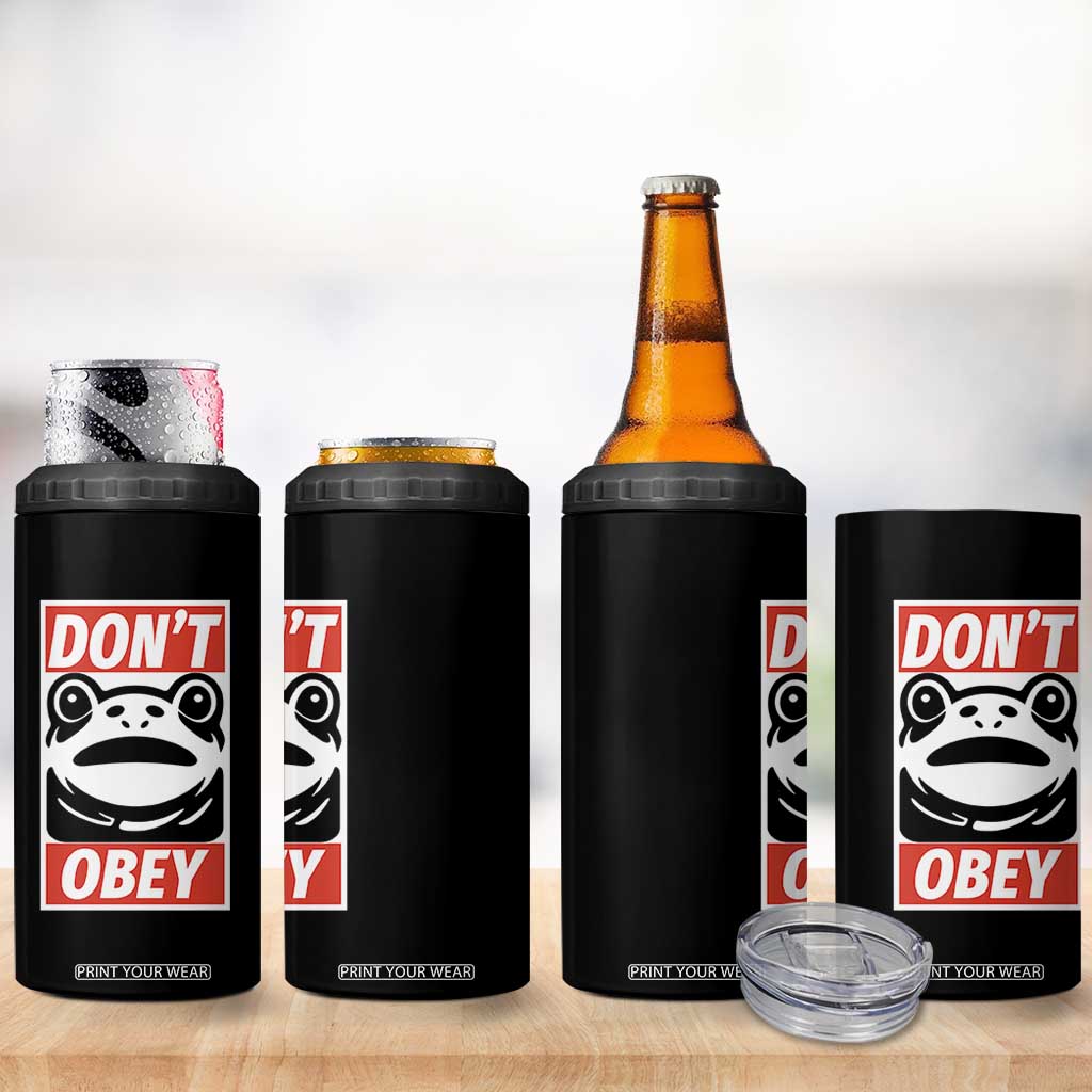 Don't Obey Portland Frog 4 in 1 Can Cooler Tumbler Protest Parody Poster Graphic TS02 Print Your Wear