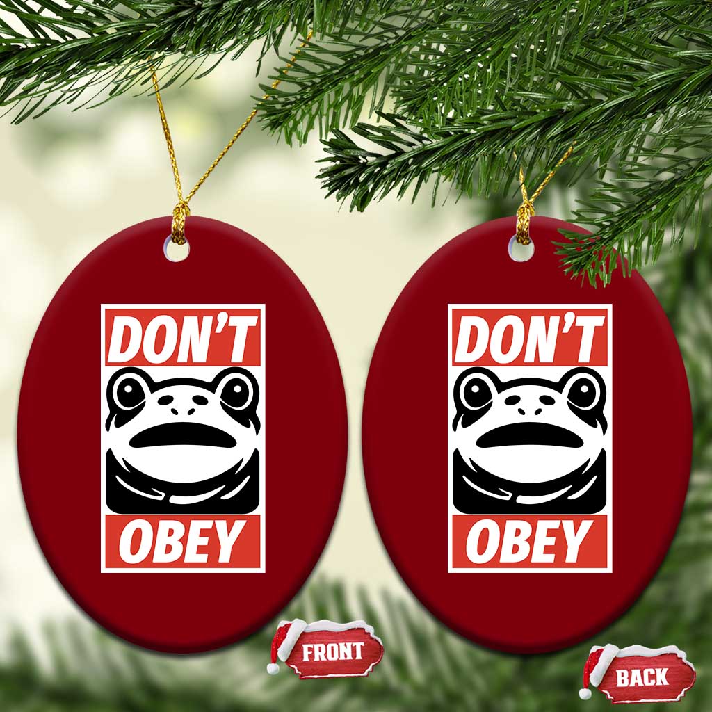 Don't Obey Portland Frog Ceramic Ornament Protest Parody Poster Graphic TS02 Print Your Wear