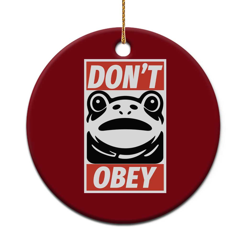 Don't Obey Portland Frog Ceramic Ornament Protest Parody Poster Graphic - Print Your Wear