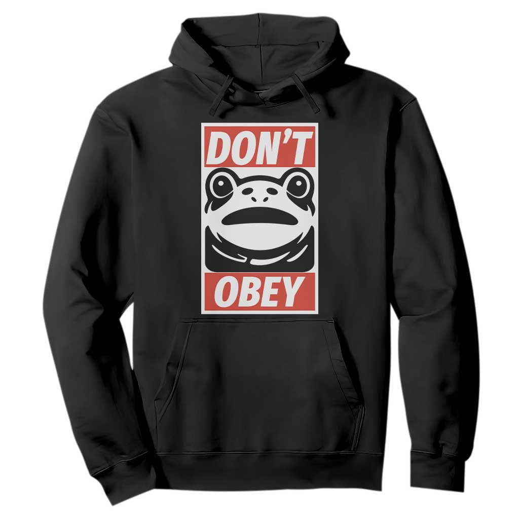 Don't Obey Portland Frog Hoodie Protest Parody Poster Graphic TS02 Black Print Your Wear