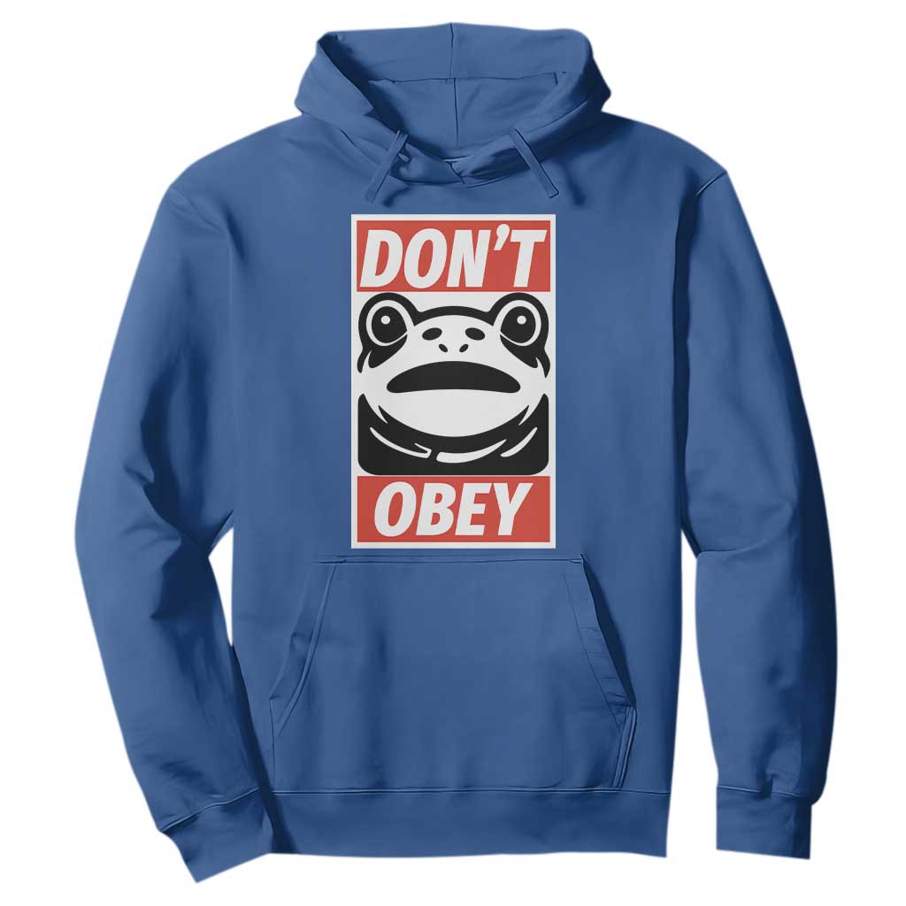 Don't Obey Portland Frog Hoodie Protest Parody Poster Graphic TS02 Royal Blue Print Your Wear