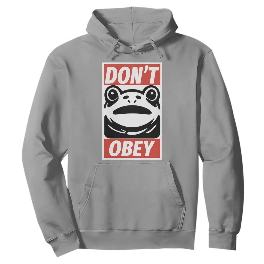 Don't Obey Portland Frog Hoodie Protest Parody Poster Graphic TS02 Sport Gray Print Your Wear