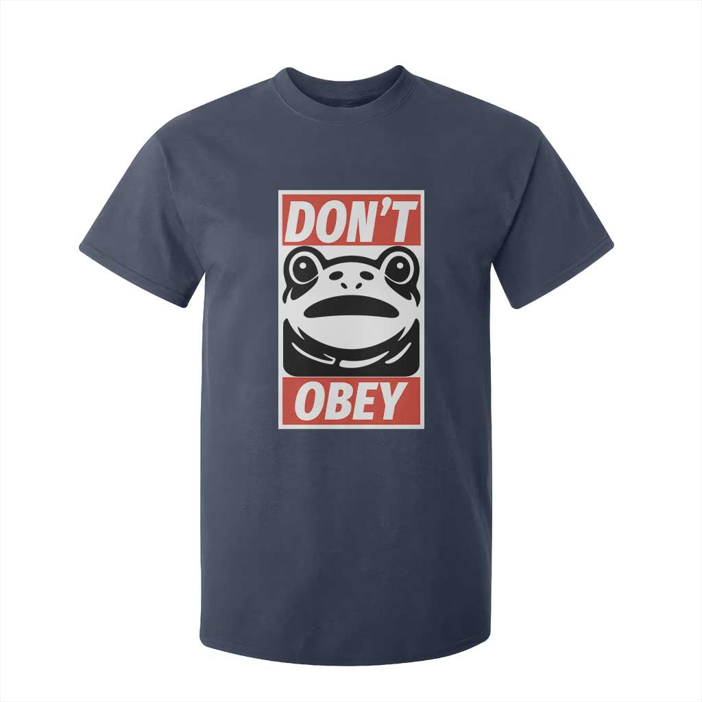 Don't Obey Portland Frog T Shirt For Kid Protest Parody Poster Graphic TS02 Navy Print Your Wear