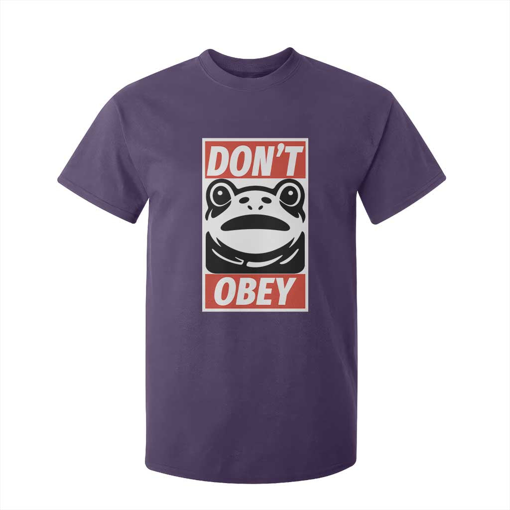 Don't Obey Portland Frog T Shirt For Kid Protest Parody Poster Graphic TS02 Purple Print Your Wear