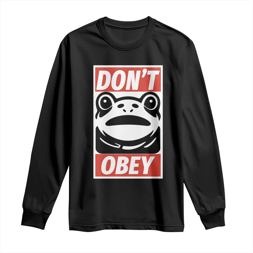 Don't Obey Portland Frog Long Sleeve Shirt Protest Parody Poster Graphic TS02 Black Print Your Wear