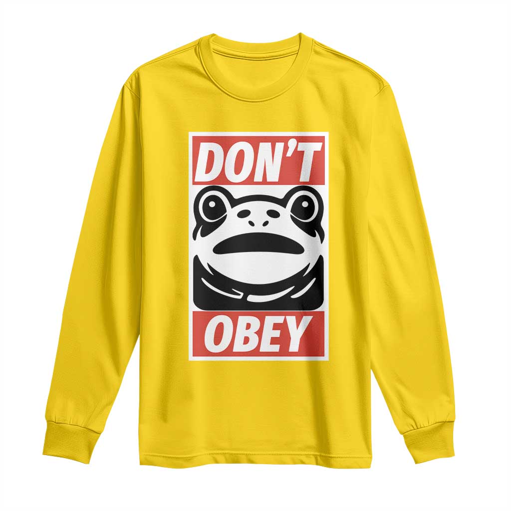 Don't Obey Portland Frog Long Sleeve Shirt Protest Parody Poster Graphic TS02 Daisy Print Your Wear