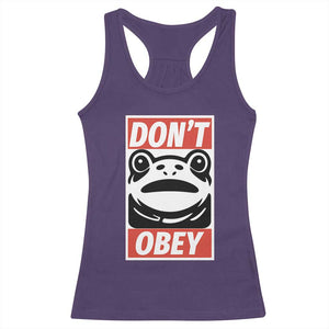 Don't Obey Portland Frog Racerback Tank Top Protest Parody Poster Graphic TS02 Purple Print Your Wear