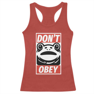 Don't Obey Portland Frog Racerback Tank Top Protest Parody Poster Graphic TS02 Red Print Your Wear