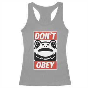 Don't Obey Portland Frog Racerback Tank Top Protest Parody Poster Graphic TS02 Sport Gray Print Your Wear