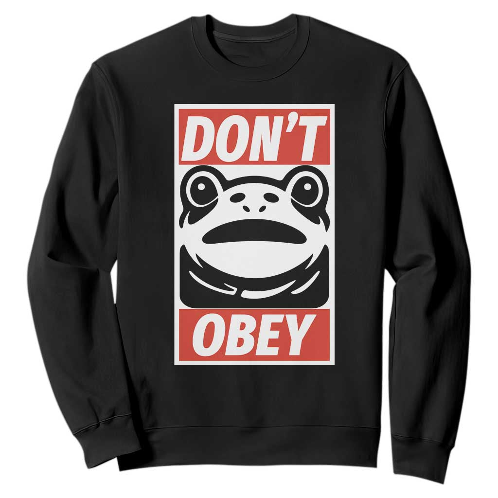 Don't Obey Portland Frog Sweatshirt Protest Parody Poster Graphic TS02 Black Print Your Wear