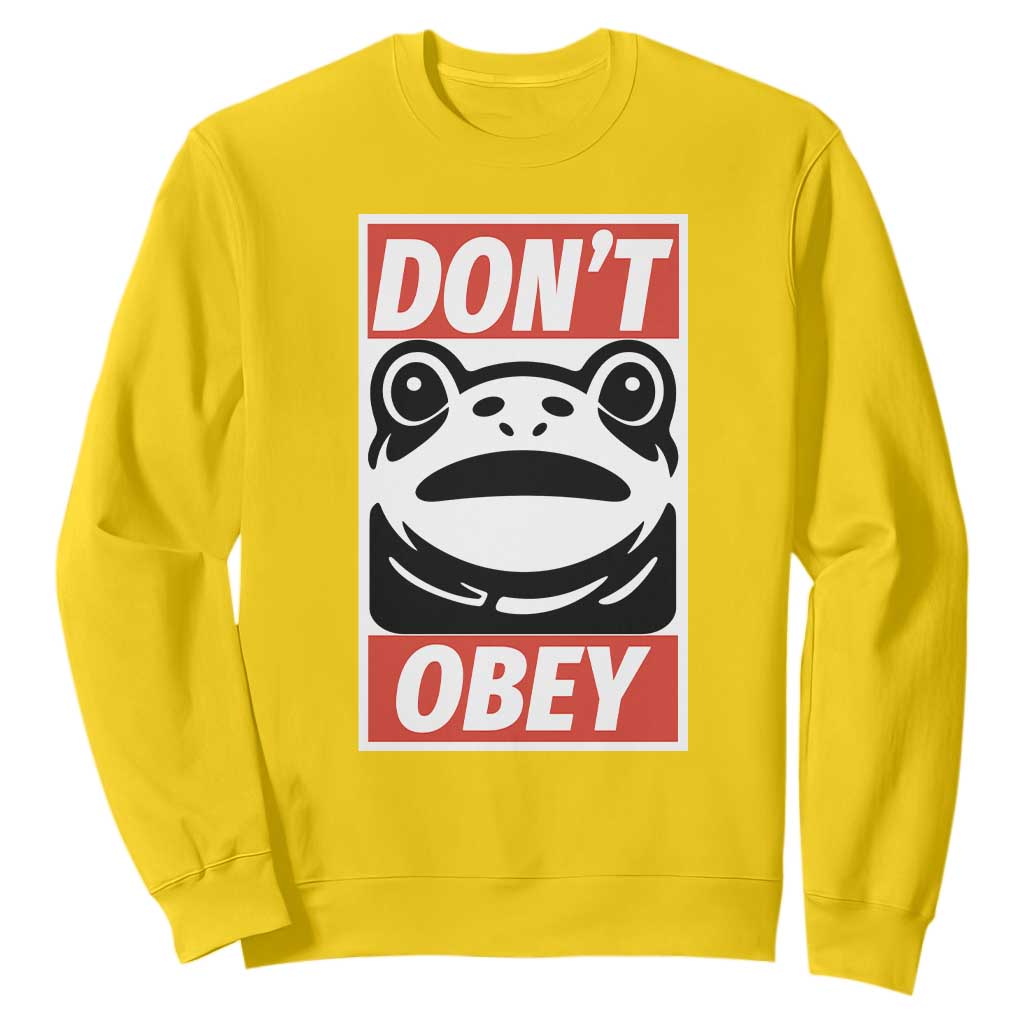 Don't Obey Portland Frog Sweatshirt Protest Parody Poster Graphic TS02 Daisy Print Your Wear