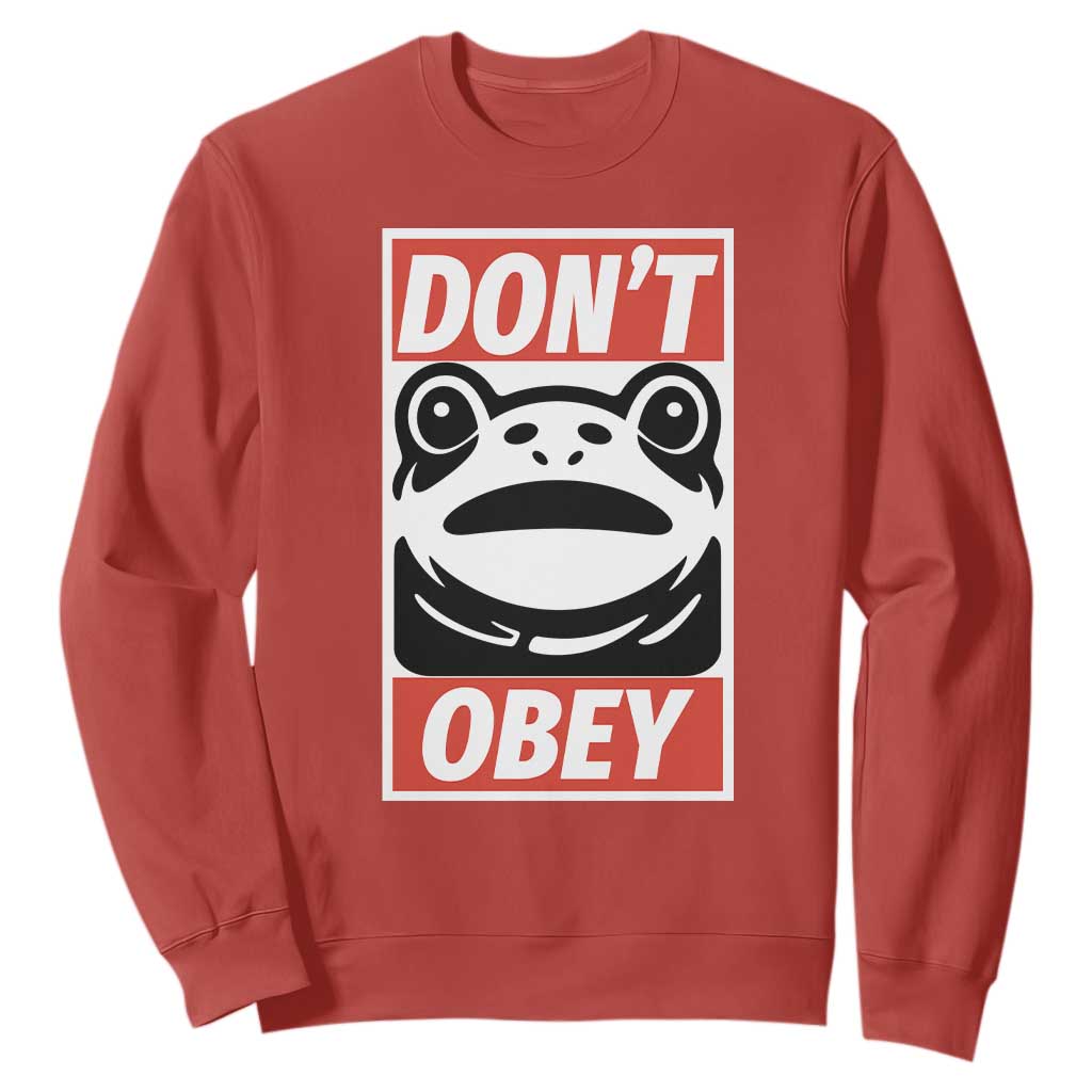 Don't Obey Portland Frog Sweatshirt Protest Parody Poster Graphic TS02 Red Print Your Wear