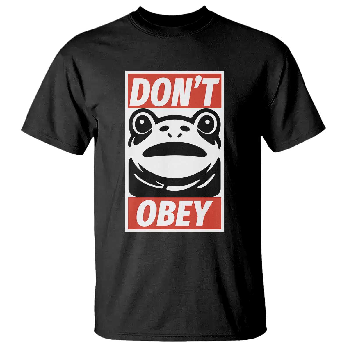 Don't Obey Portland Frog T Shirt Protest Parody Poster Graphic TS02 Black Print Your Wear