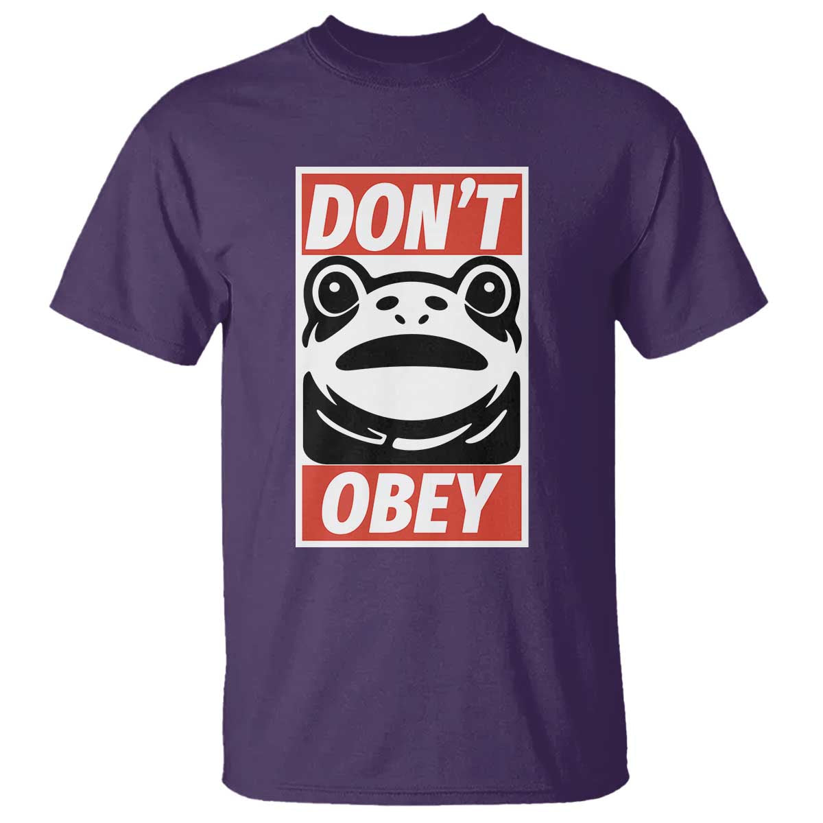 Don't Obey Portland Frog T Shirt Protest Parody Poster Graphic TS02 Purple Print Your Wear