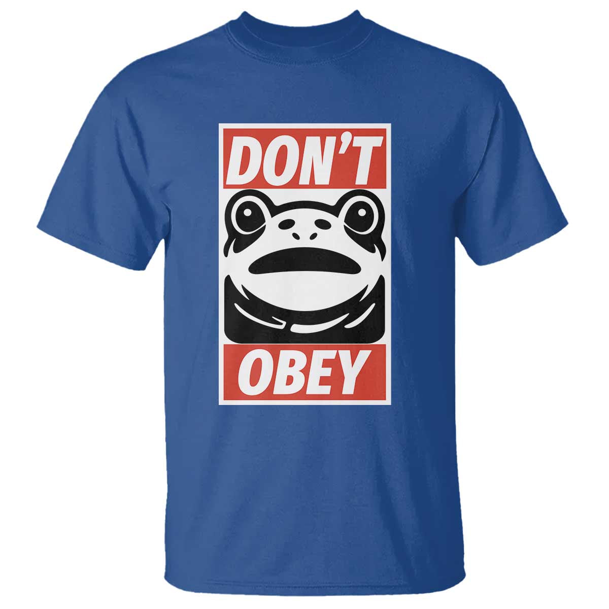 Don't Obey Portland Frog T Shirt Protest Parody Poster Graphic TS02 Royal Blue Print Your Wear