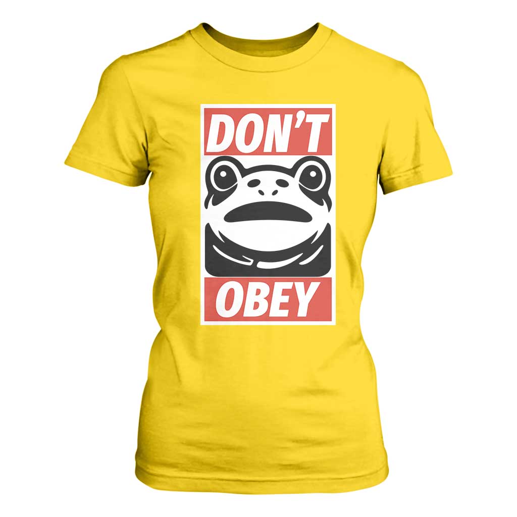 Don't Obey Portland Frog T Shirt For Women Protest Parody Poster Graphic TS02 Daisy Print Your Wear