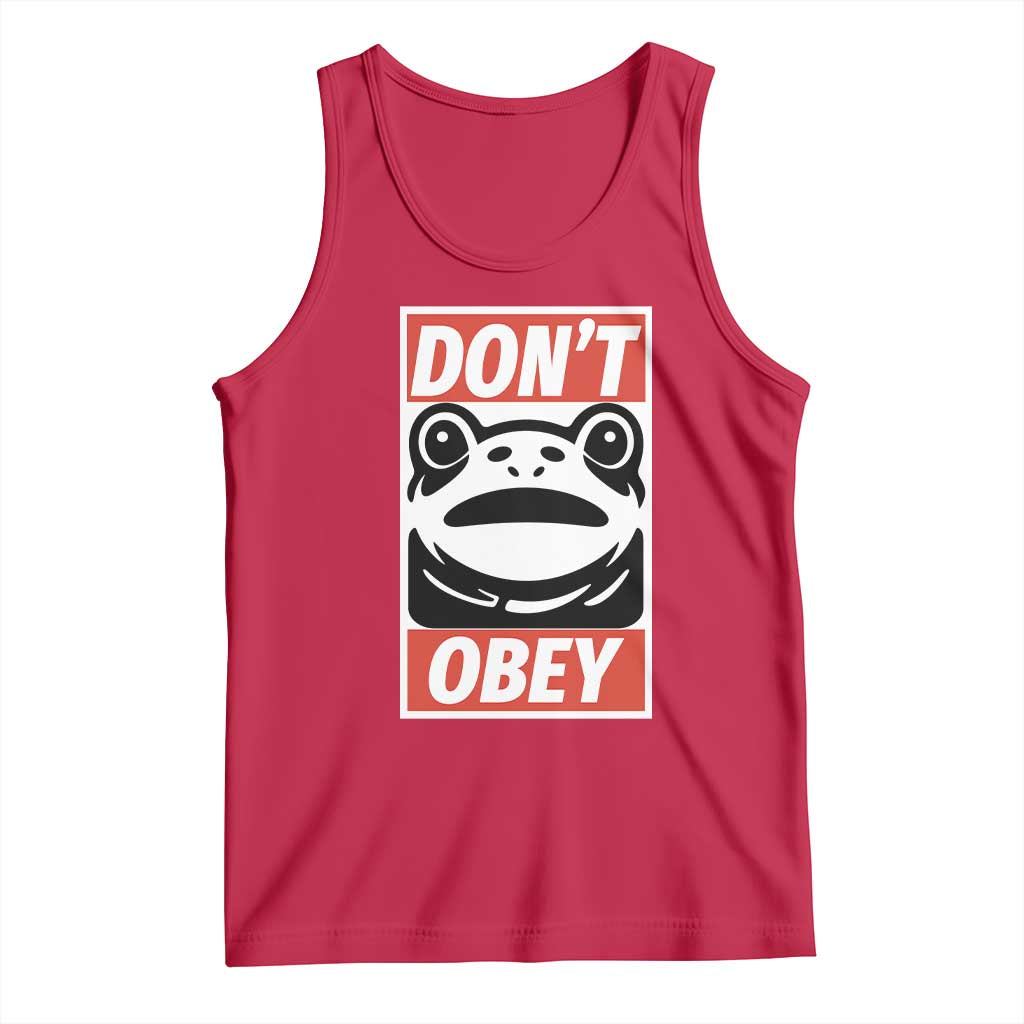 Don't Obey Portland Frog Tank Top Protest Parody Poster Graphic TS02 Red Print Your Wear