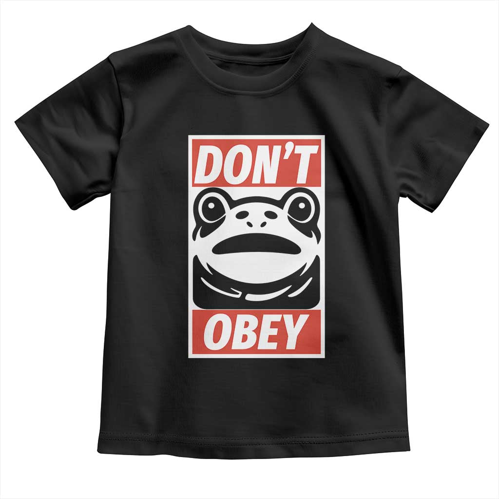Don't Obey Portland Frog Toddler T Shirt Protest Parody Poster Graphic TS02 Black Print Your Wear