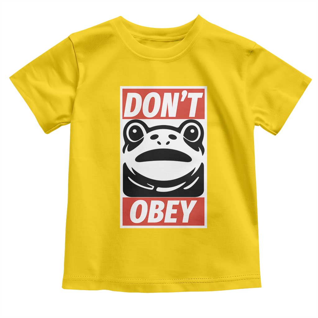 Don't Obey Portland Frog Toddler T Shirt Protest Parody Poster Graphic TS02 Daisy Print Your Wear