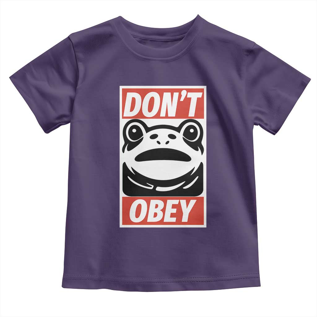 Don't Obey Portland Frog Toddler T Shirt Protest Parody Poster Graphic TS02 Purple Print Your Wear