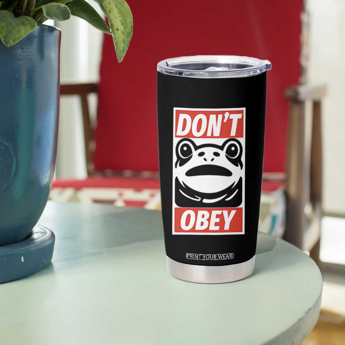 Don't Obey Portland Frog Tumbler Cup Protest Parody Poster Graphic TS02 Print Your Wear