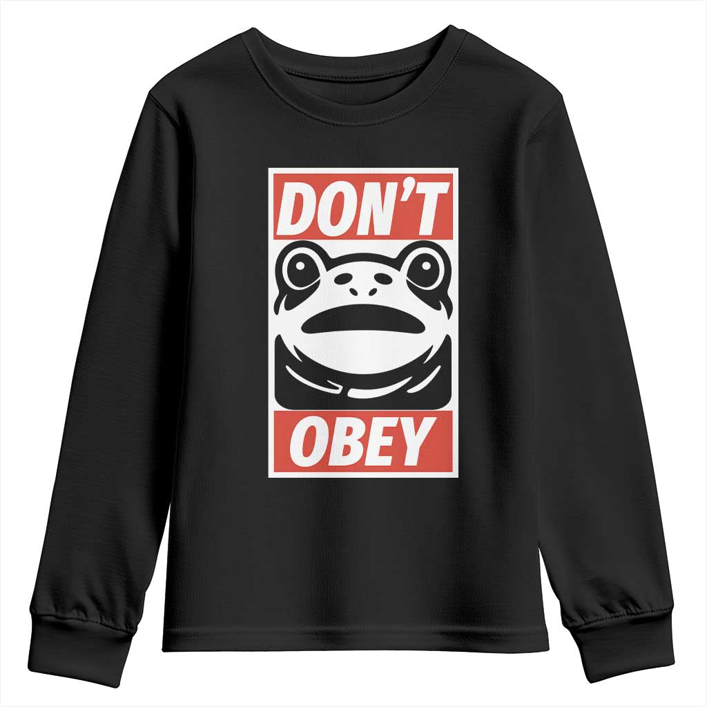 Don't Obey Portland Frog Youth Sweatshirt Protest Parody Poster Graphic TS02 Black Print Your Wear
