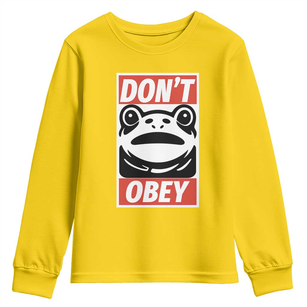 Don't Obey Portland Frog Youth Sweatshirt Protest Parody Poster Graphic TS02 Daisy Print Your Wear