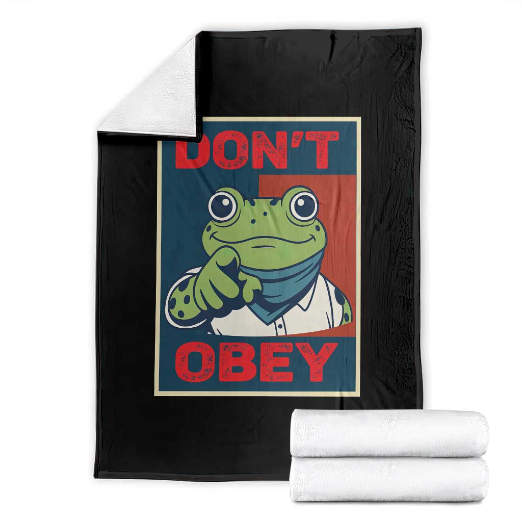 Don't Obey Portland Frog Throw Blanket Frogs Protest Activism Hope Style Poster Graphic TS02 Black Print Your Wear