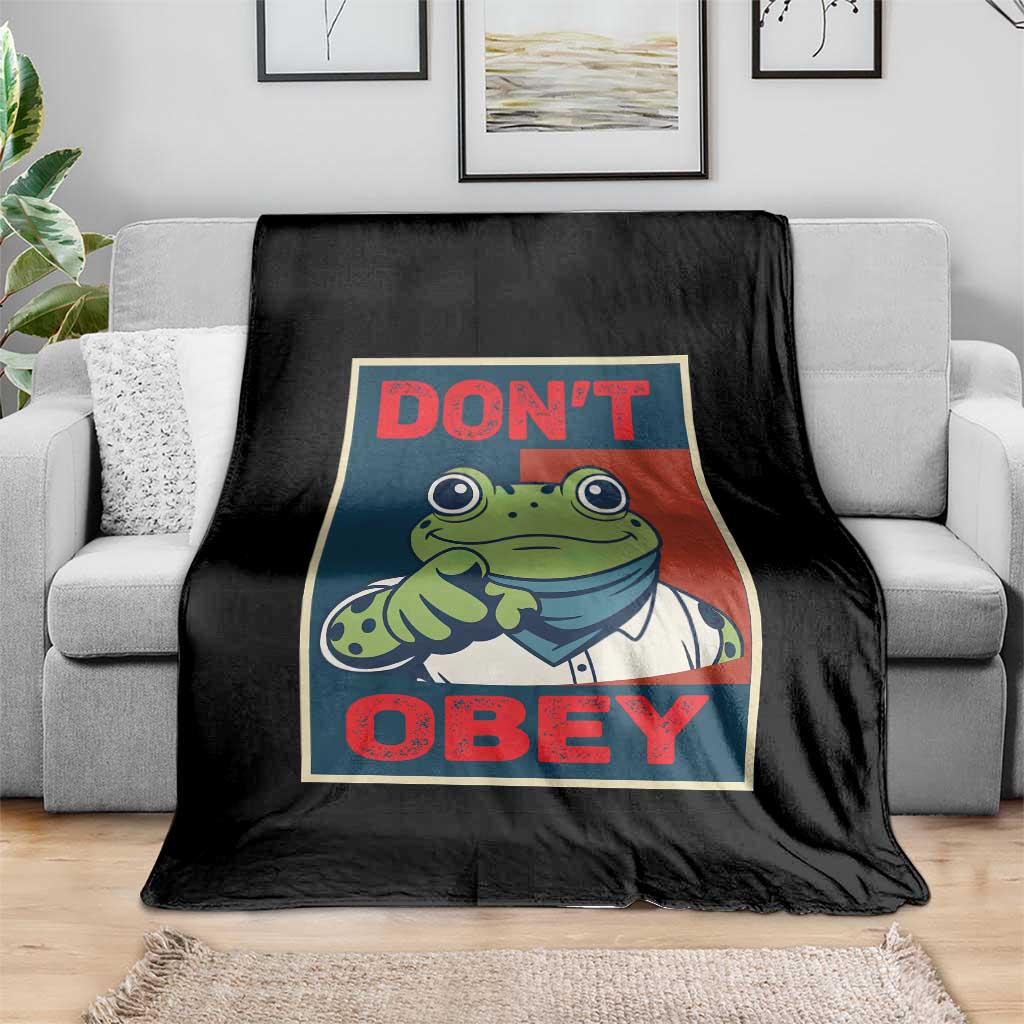 Don't Obey Portland Frog Throw Blanket Frogs Protest Activism Hope Style Poster Graphic TS02 Print Your Wear