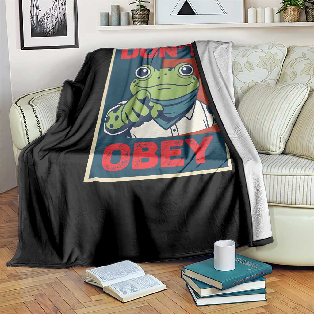 Don't Obey Portland Frog Throw Blanket Frogs Protest Activism Hope Style Poster Graphic TS02 Print Your Wear