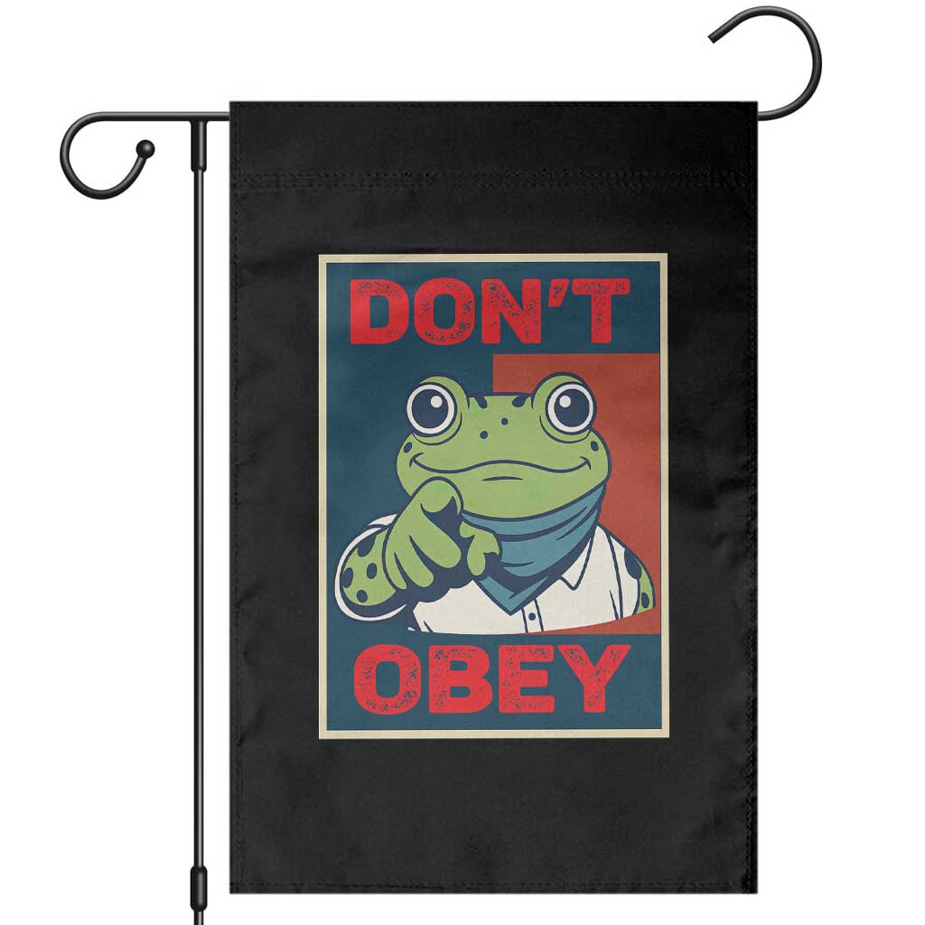 Don't Obey Portland Frog Garden Flag Frogs Protest Activism Hope Style Poster Graphic TS02 Black Print Your Wear