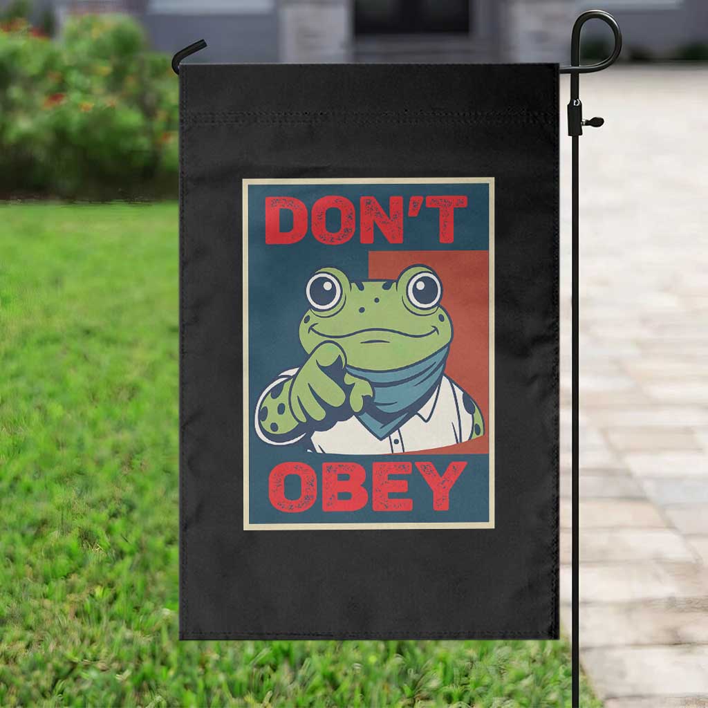 Don't Obey Portland Frog Garden Flag Frogs Protest Activism Hope Style Poster Graphic TS02 Print Your Wear
